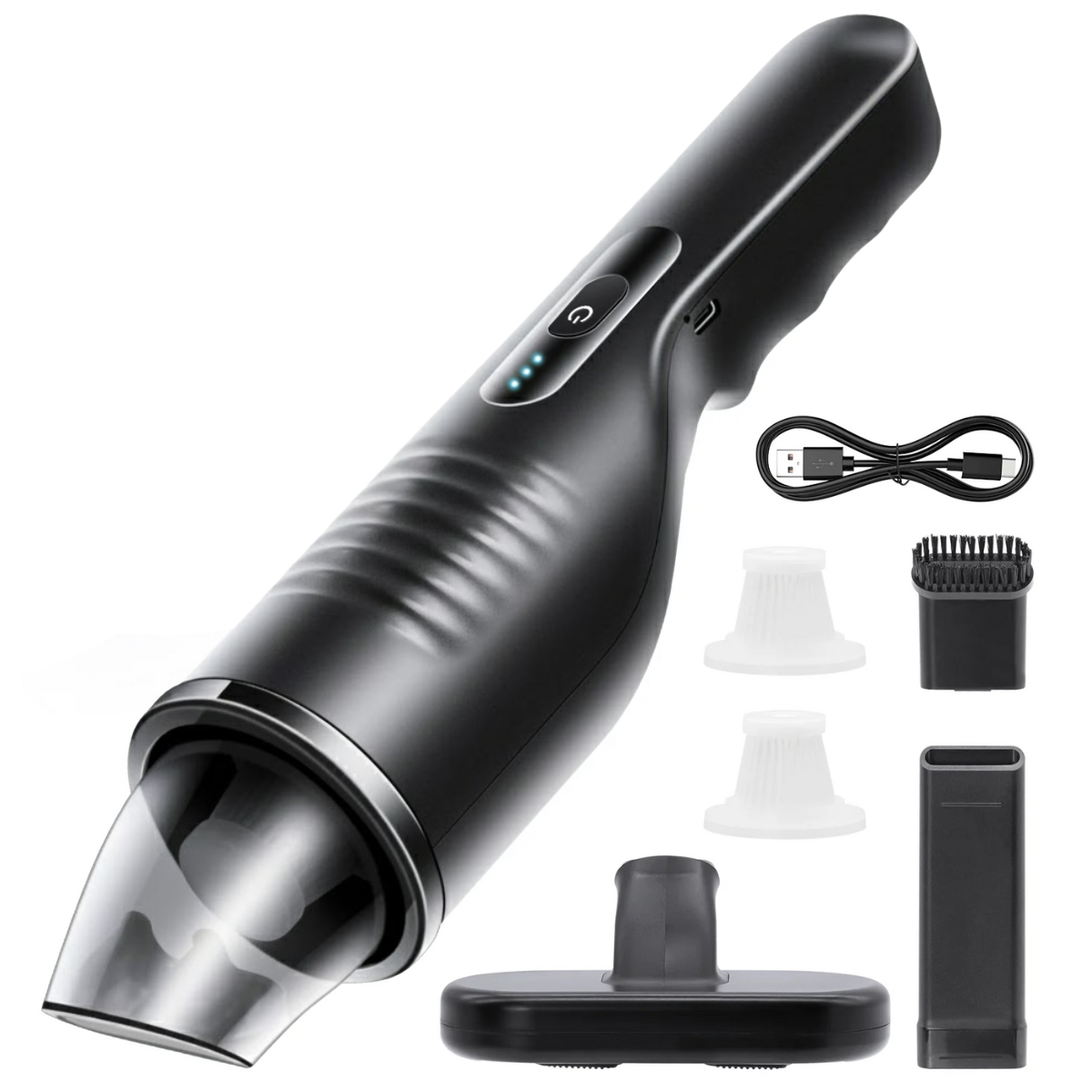 Aspirator de mana fara fir, Portabil, Acumulator 2000mAh, pentru Casa, Masina, Birou, 80W, Filtru HEPA, Accesorii Multifunctionale