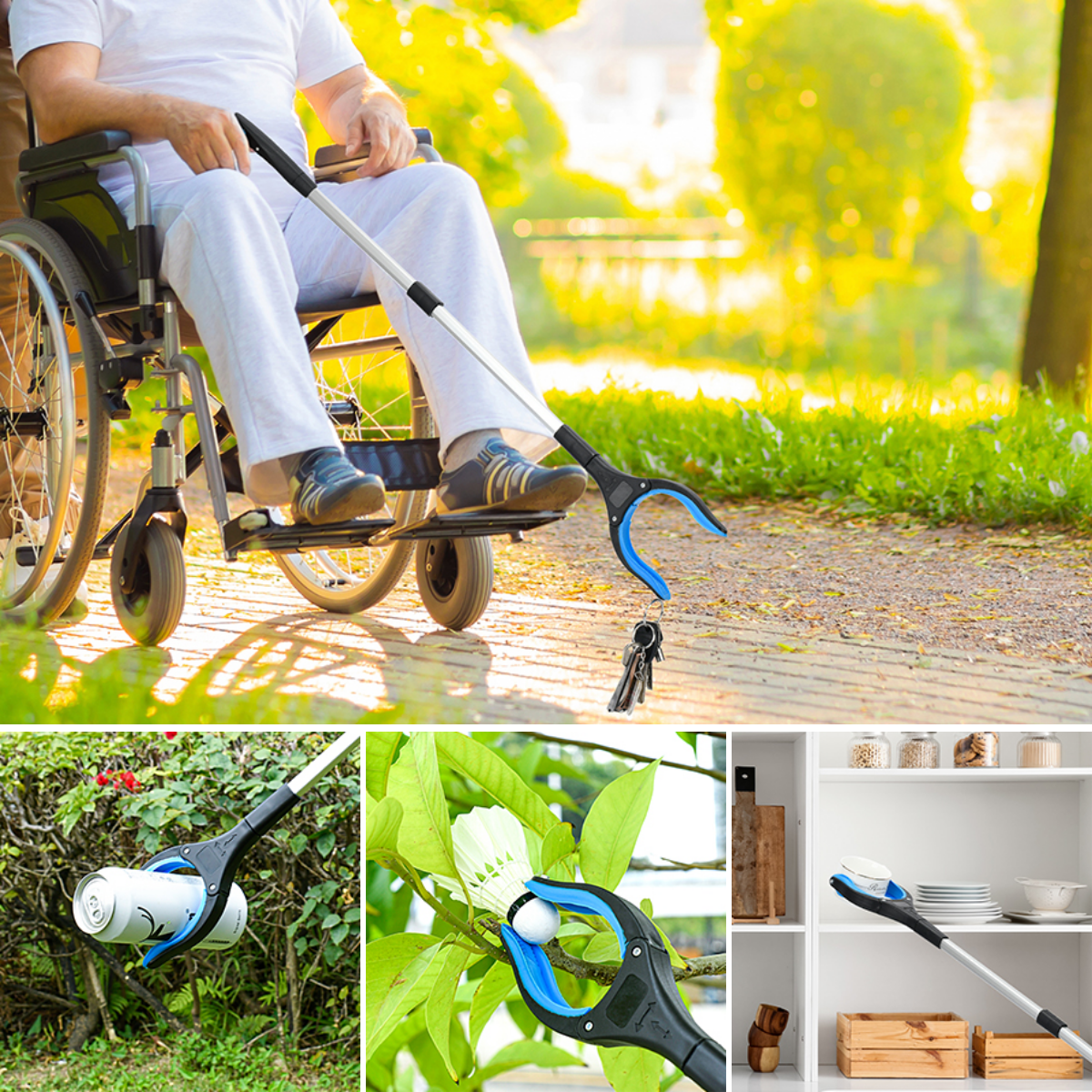 Cleste de Ridicare si Prindere Obiecte la distanta, Pliabil, Magnetic, 81 cm, Cap Rotativ 360°, Tija Aluminiu