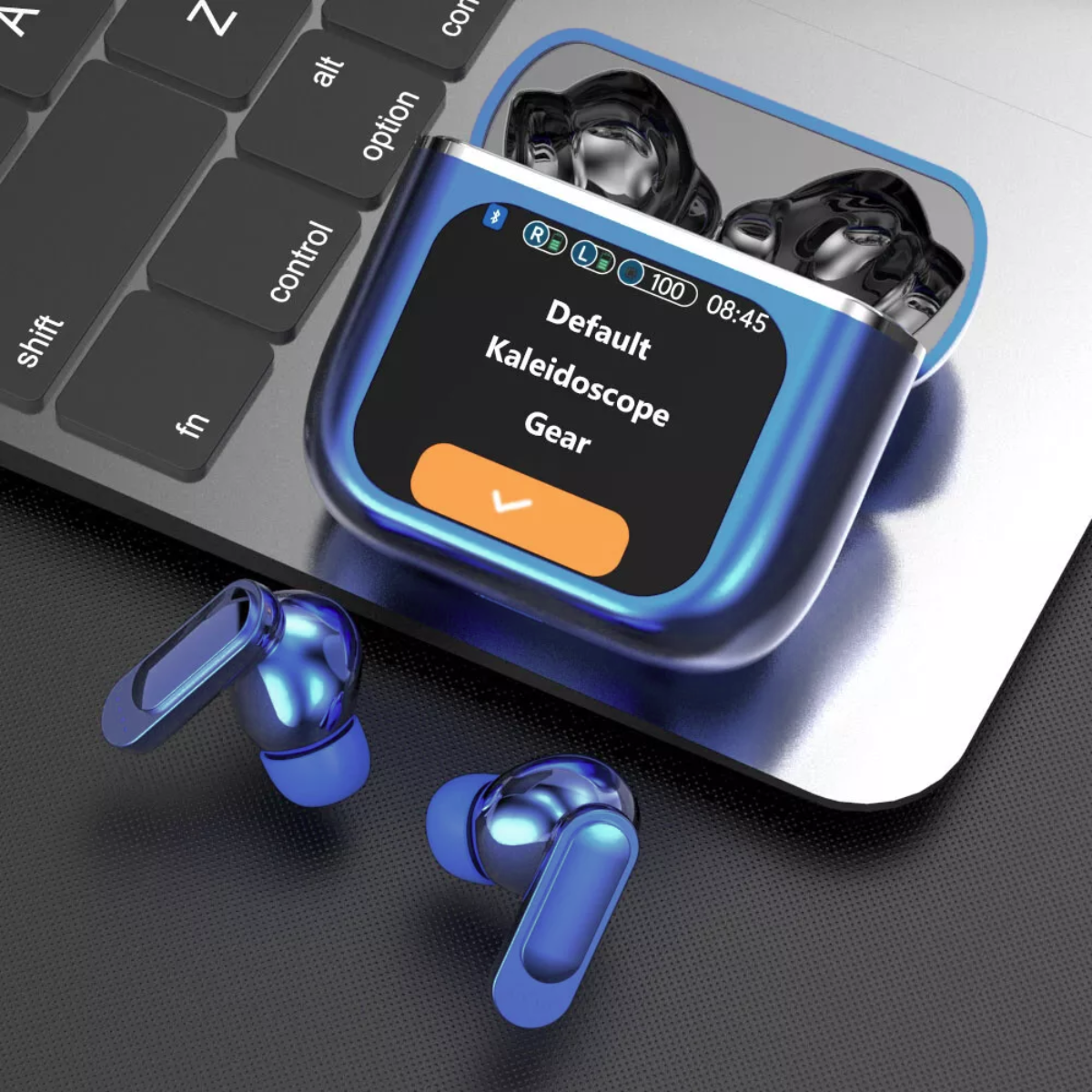 Casti Wireless In Ear, Carcasa cu Touch Screen, Bluetooth 5.4, Control Tactil, Anulare Zgomot ANC + ENC, Albastru