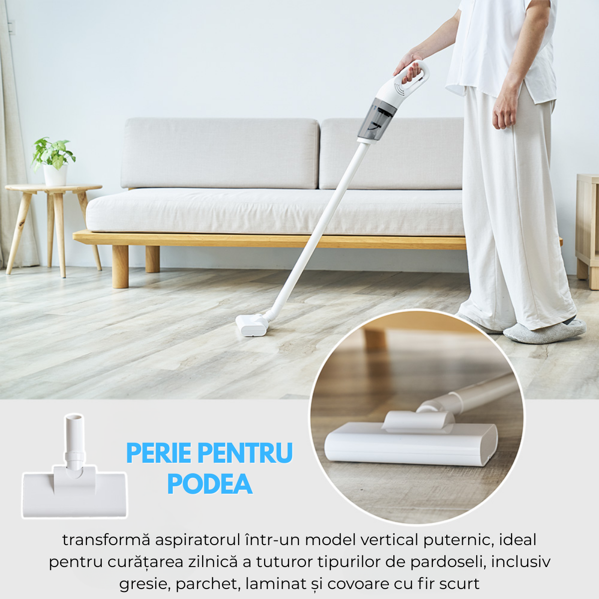 Aspirator fara fir 2-in-1, Vertical si de Mana, Acumulator 2000mAh, pentru Casa, Masina, Birou, 120W, Filtru HEPA, Accesorii Multifunctionale