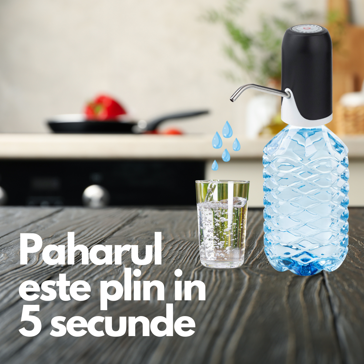 Pachet 2 + 1 Pompa de apa electrica, baterie reincarcabila, autonomie 30 de zile, fast charge, duza universala, sticle 5L - 20L