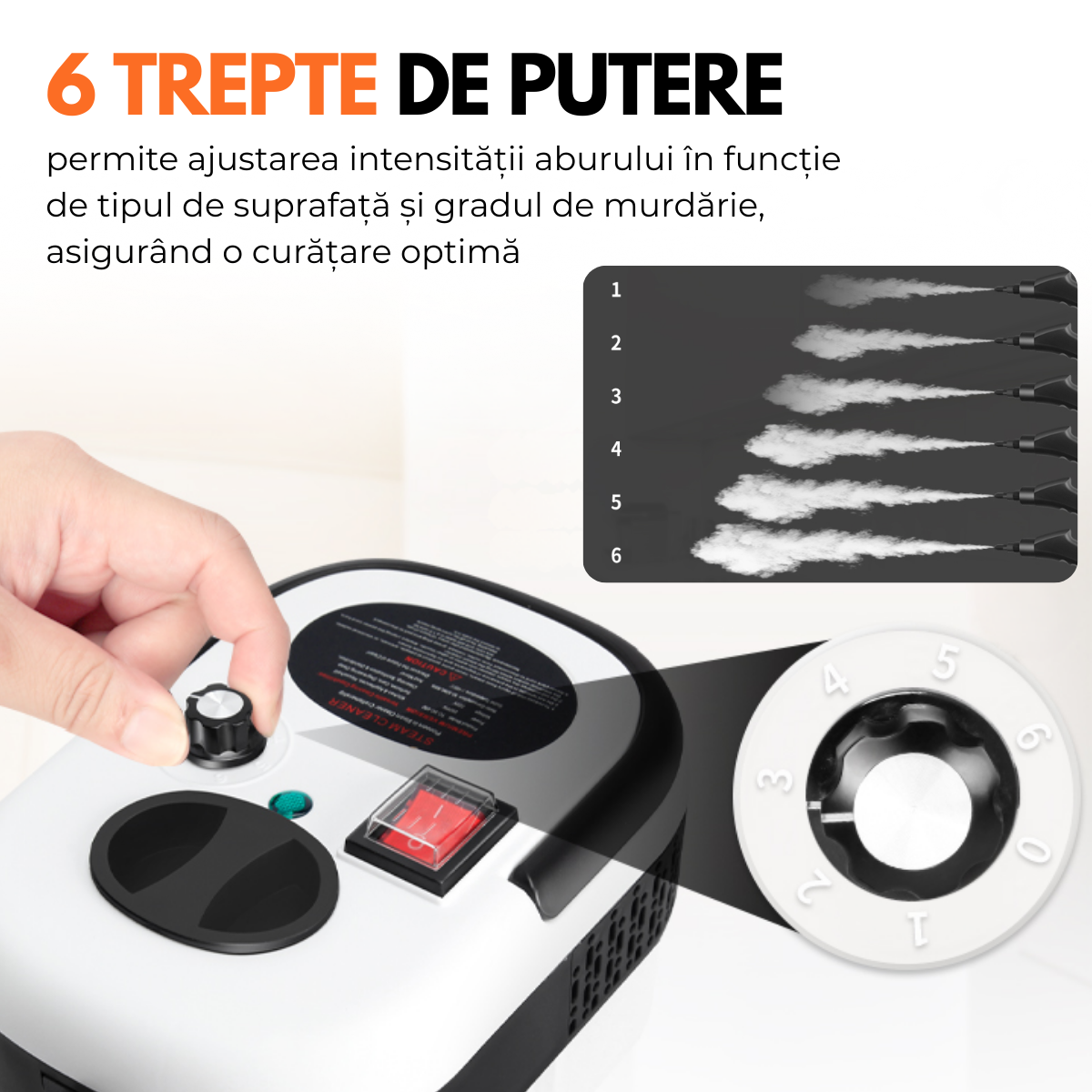 Aparat de Curatat cu Abur, Multisuprafete, Putere 2500W, 3 Bar, Rezervor 1200 ml, 6 Trepte, 14 Accesorii incluse