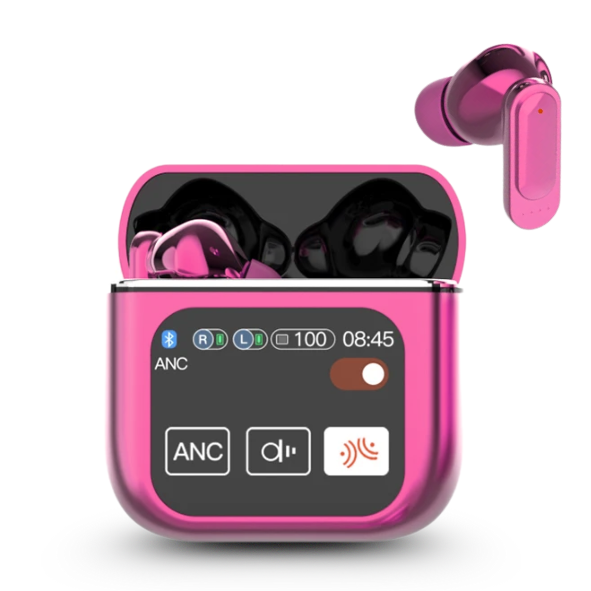 Casti Wireless In Ear, Carcasa cu Touch Screen, Bluetooth 5.4, Control Tactil, Anulare Zgomot ANC + ENC, Mov