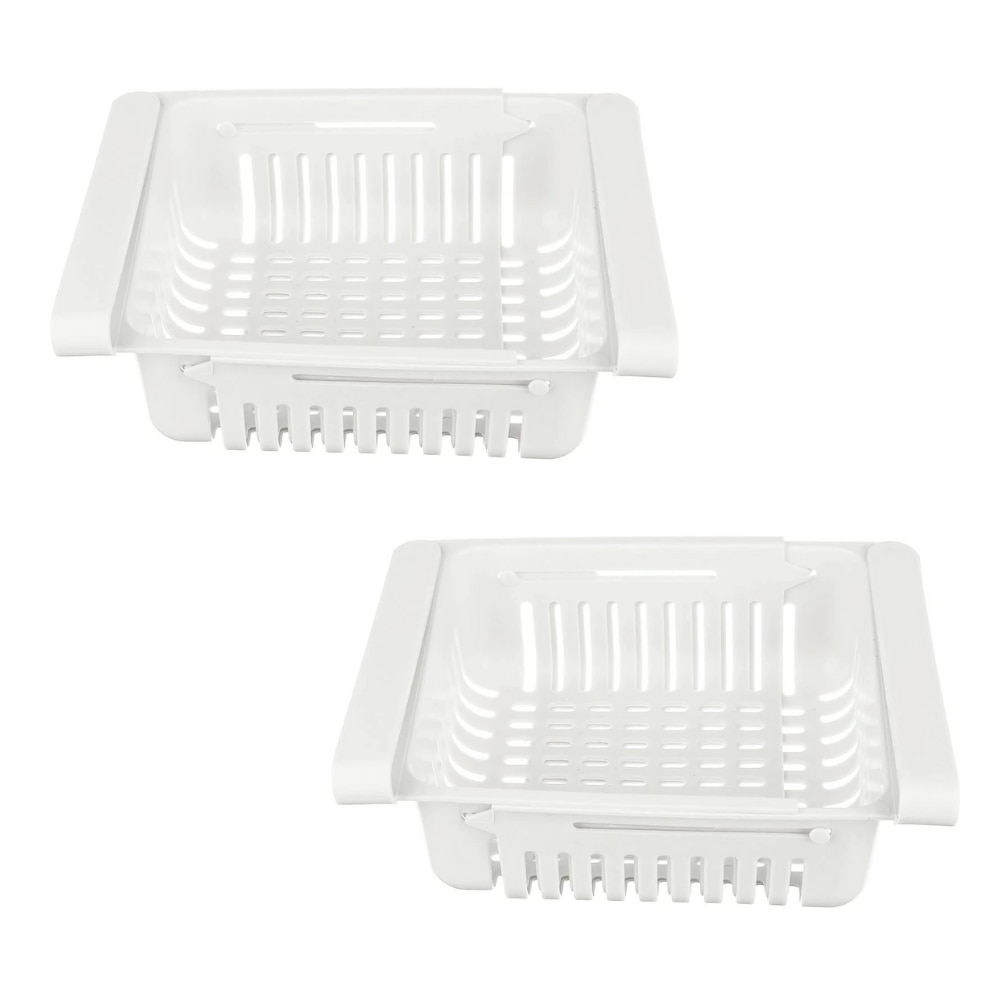 Pachet 1 + 1 Organizator Frigider Extensibil, Alb