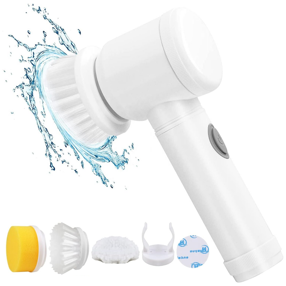 Perie Electrica Rotativa pentru curatare fara efort, 3 Capete Detasabile, Suport de perete, Fara fir, Rezistenta la apa