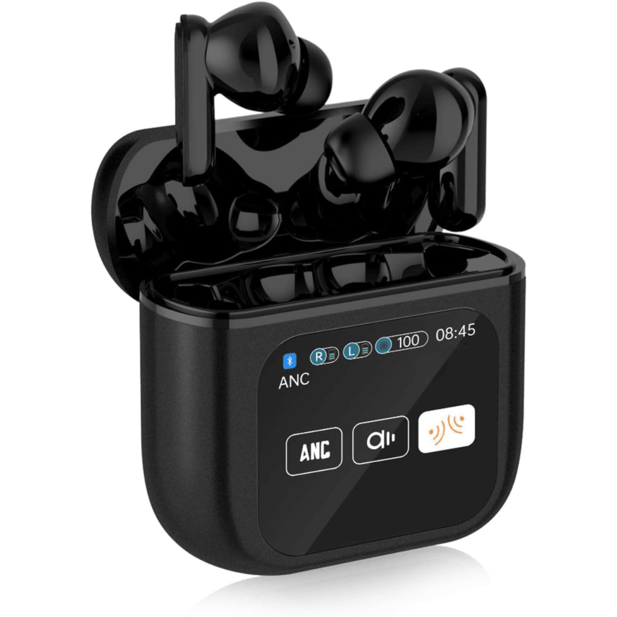 Casti Wireless In Ear, Carcasa cu Touch Screen, Bluetooth 5.4, Control Tactil, Anulare Zgomot ANC + ENC, Negru
