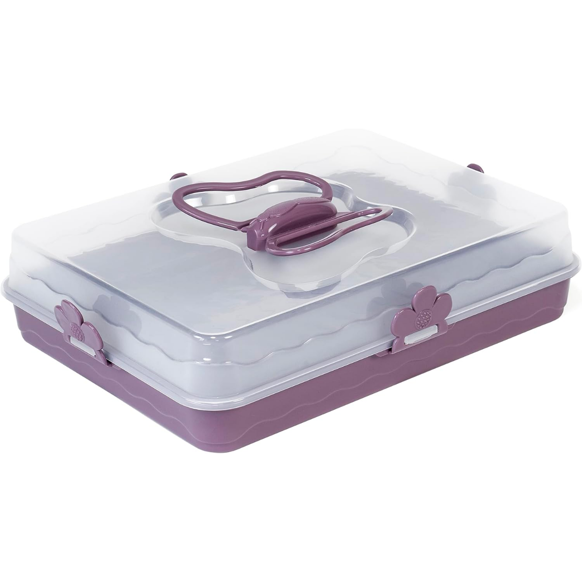 Caserola prajituri, inchidere etansa, manere pliabile, fara BPA, mov, 9000ml