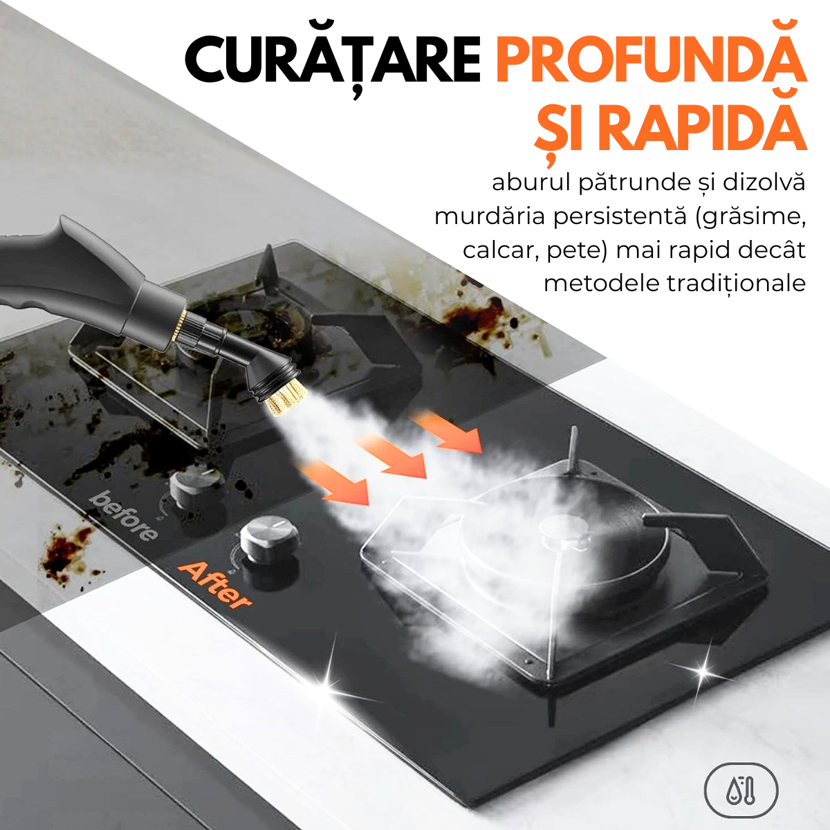 Aparat de Curatat cu Abur, Multisuprafete, Putere 2500W, 3 Bar, Rezervor 1200 ml, 6 Trepte, 14 Accesorii incluse