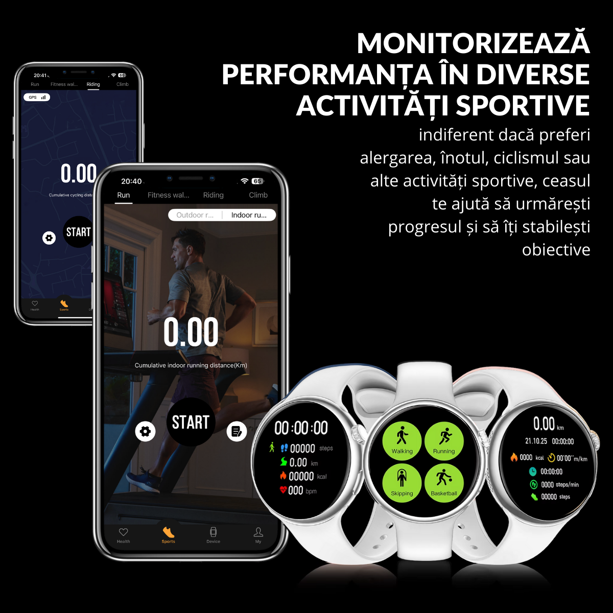 Ceas smartwatch de dama, Ecran Tactil LCD 1.46", Control prin Gesturi, Apel Bluetooth, Multi Sport, Monitorizare Sanatate, Alb