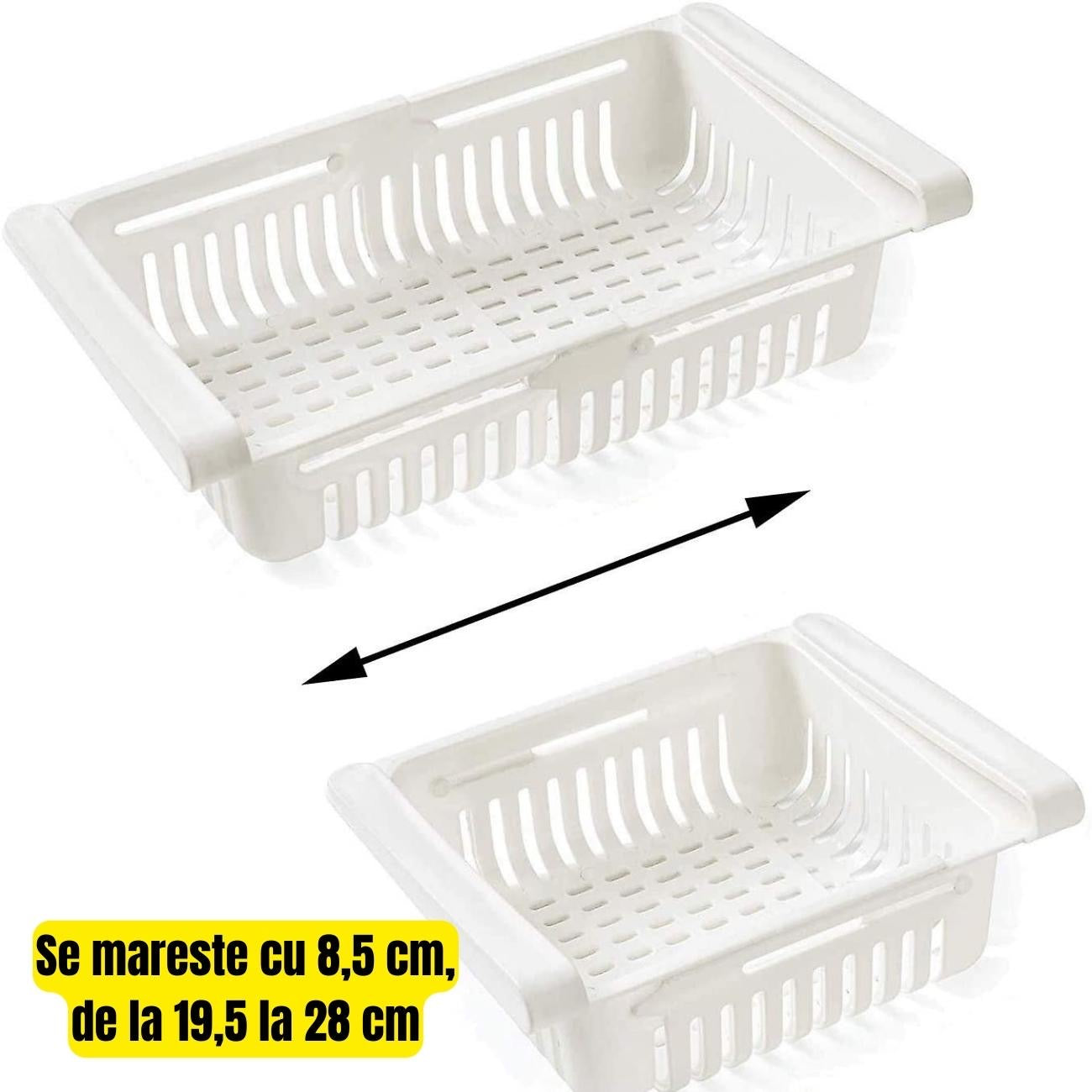 Pachet 1 + 1 Organizator Frigider Extensibil, Alb