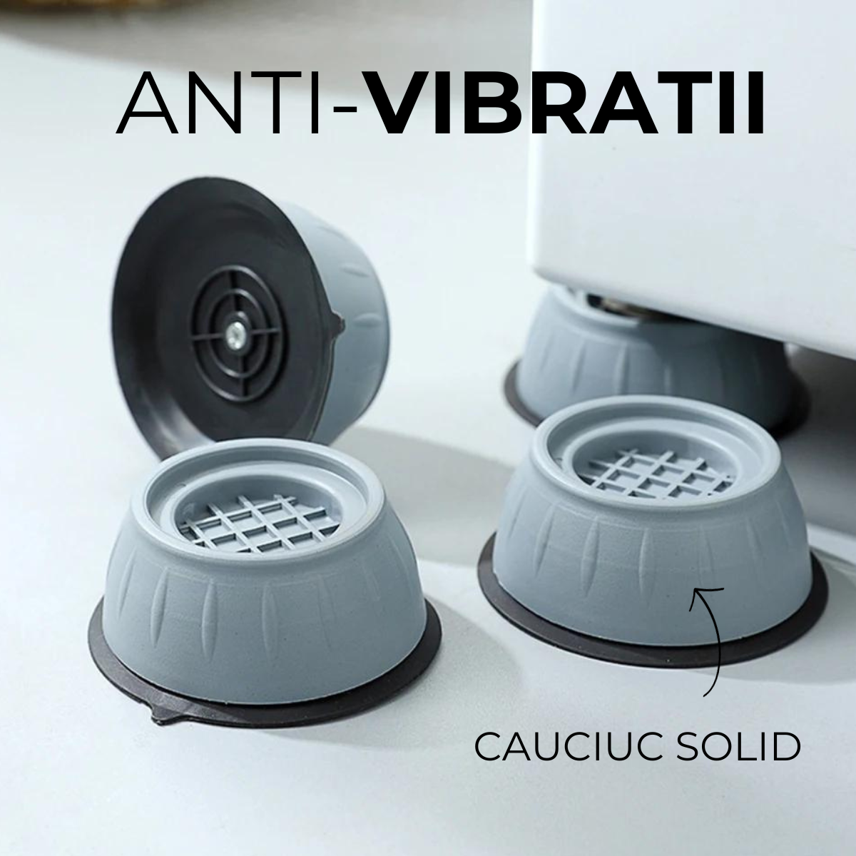 Set 4 picioruse masina de spalat antivibratii, fara-zgomot si antiderapante, potrivit si pentru uscator, frigider sau masa, 9 x 4 cm