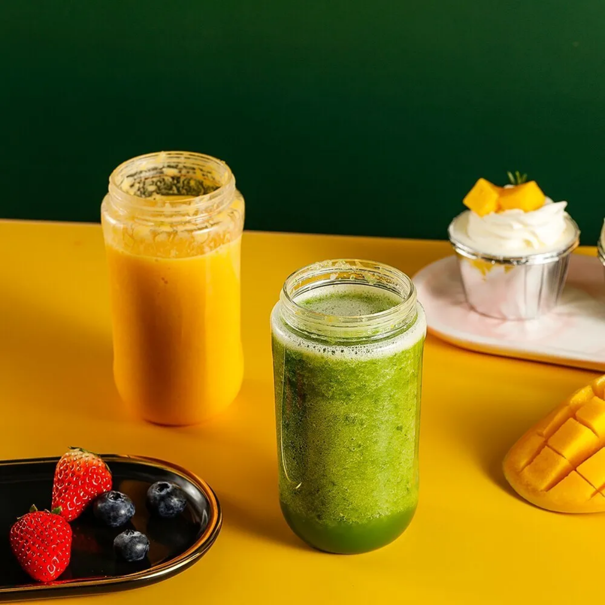 Blender Portabil, 2 Recipiente, 400 ml, 6 Lame 3D, USB-C reincarcabil, 45W, Capac Inclus, Gri, easyCTRL®