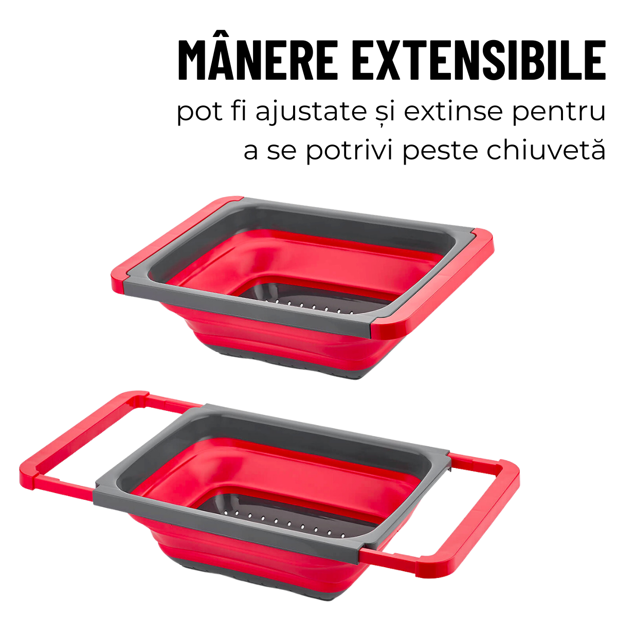 Strecuratoare pliabila din silicon, manere extensibile, 38.8 x 26.3 x 11.5 cm