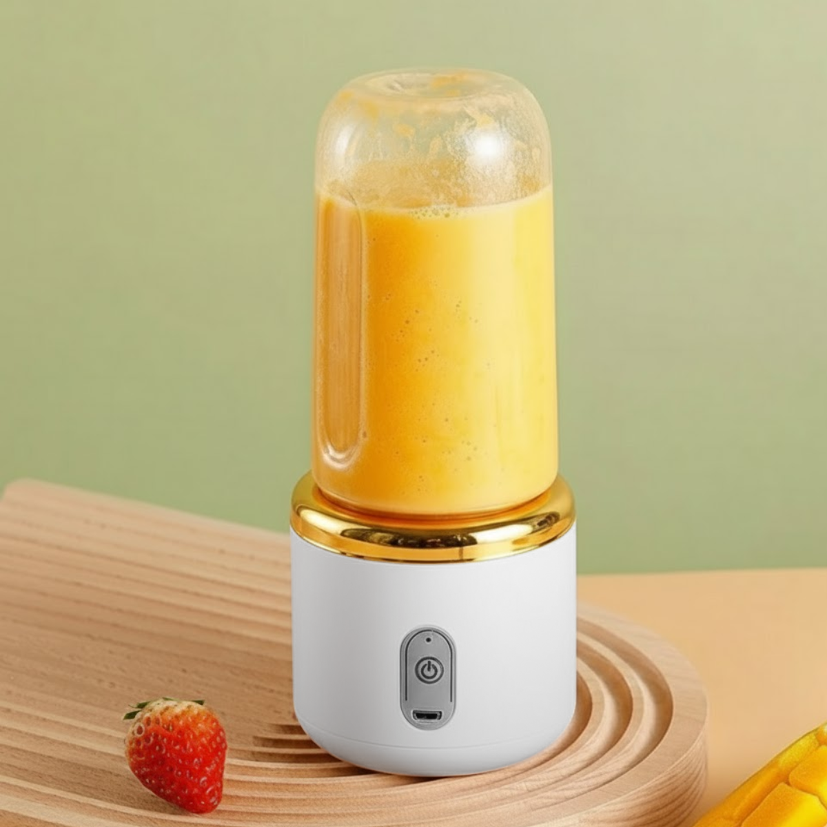 Blender Portabil, 2 Recipiente, 400 ml, 6 Lame 3D, USB-C reincarcabil, 45W, Capac Inclus, Gri, easyCTRL®