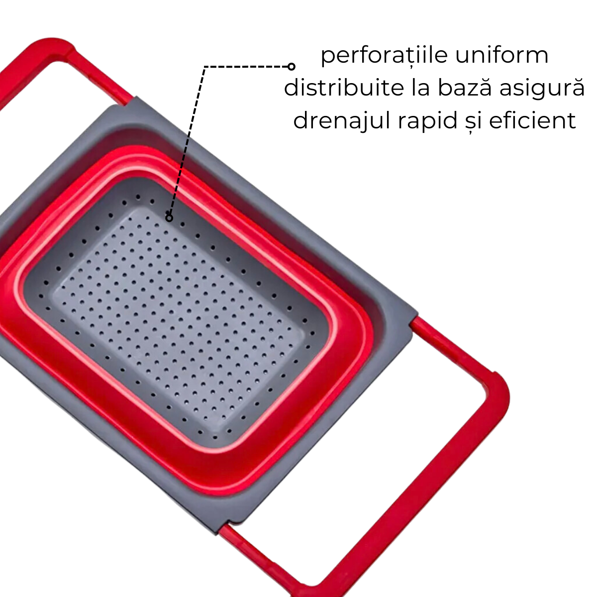 Strecuratoare pliabila din silicon, manere extensibile, 38.8 x 26.3 x 11.5 cm