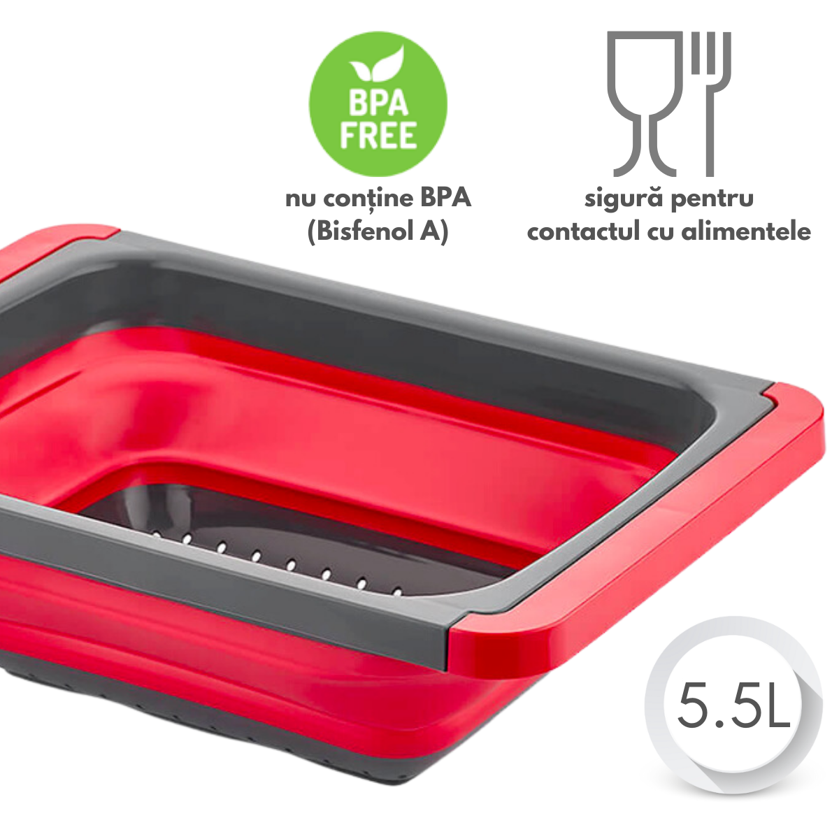 Strecuratoare pliabila din silicon, manere extensibile, 38.8 x 26.3 x 11.5 cm