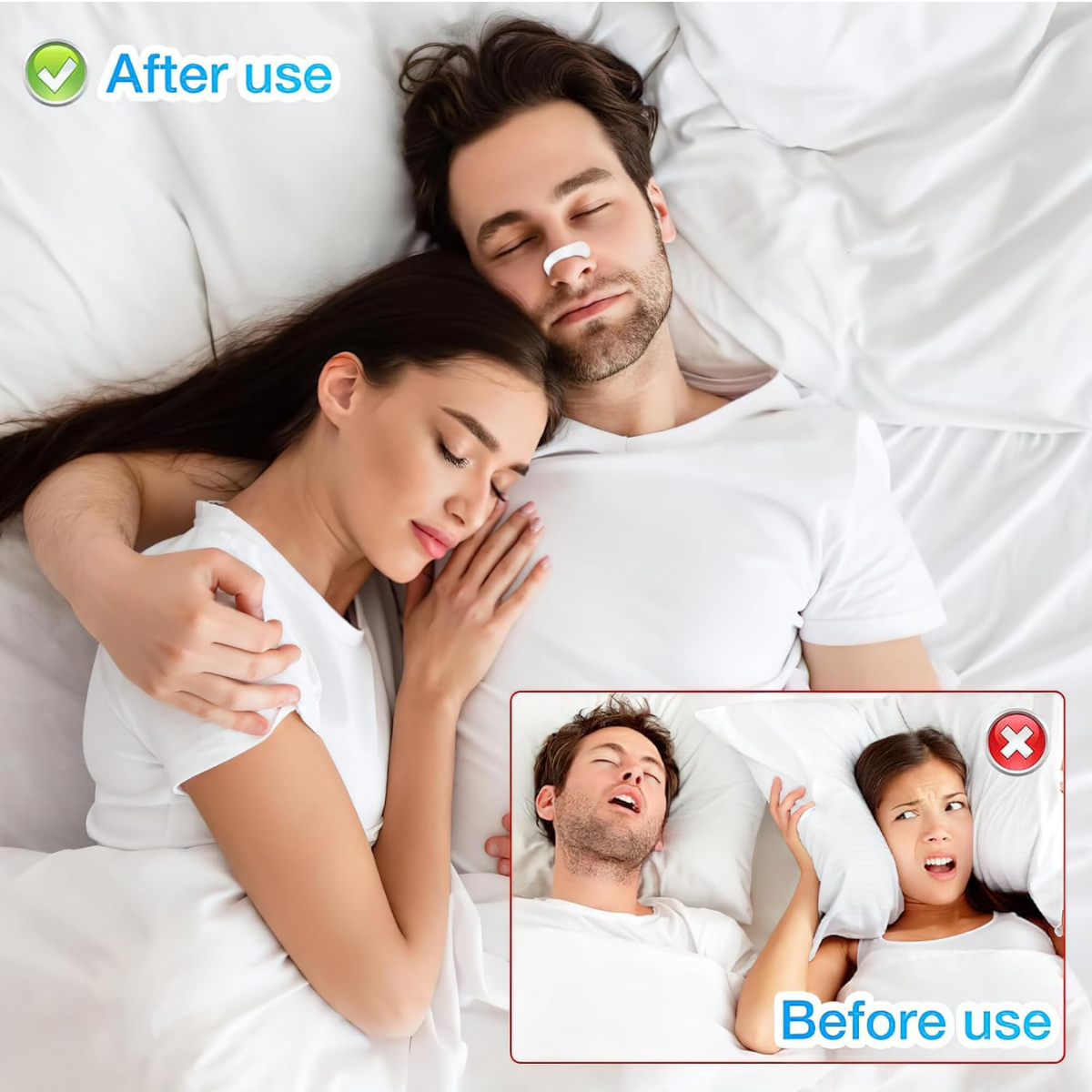 Set Benzi Nazale Magnetice, pentru Imbunatatirea Respiratiei, Somnului, Reducerea Sforaitului, 4 Marimi Diferite, 30 Plasturi, Aplicator