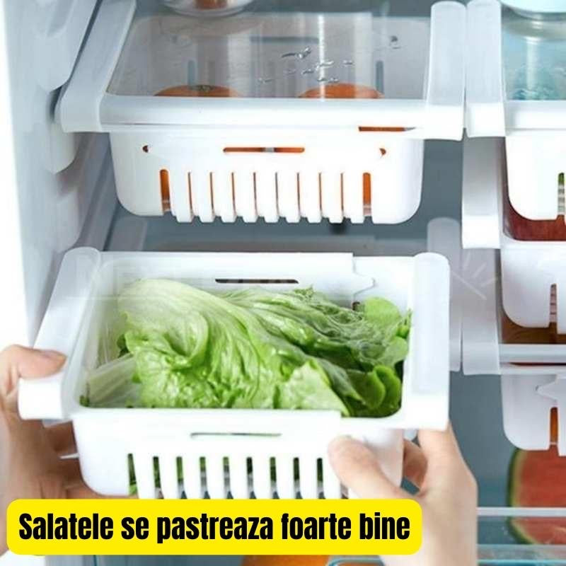 Pachet 1 + 1 Organizator Frigider Extensibil, Alb