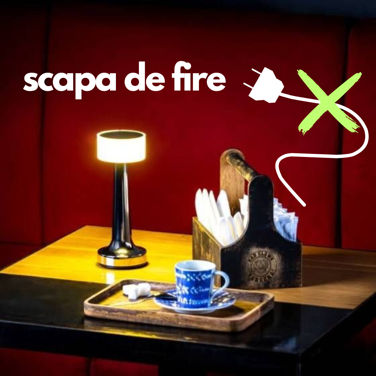 Lampa LED metalica cu baterie reincarcabila, fara fir, Control Touch, Argintiu