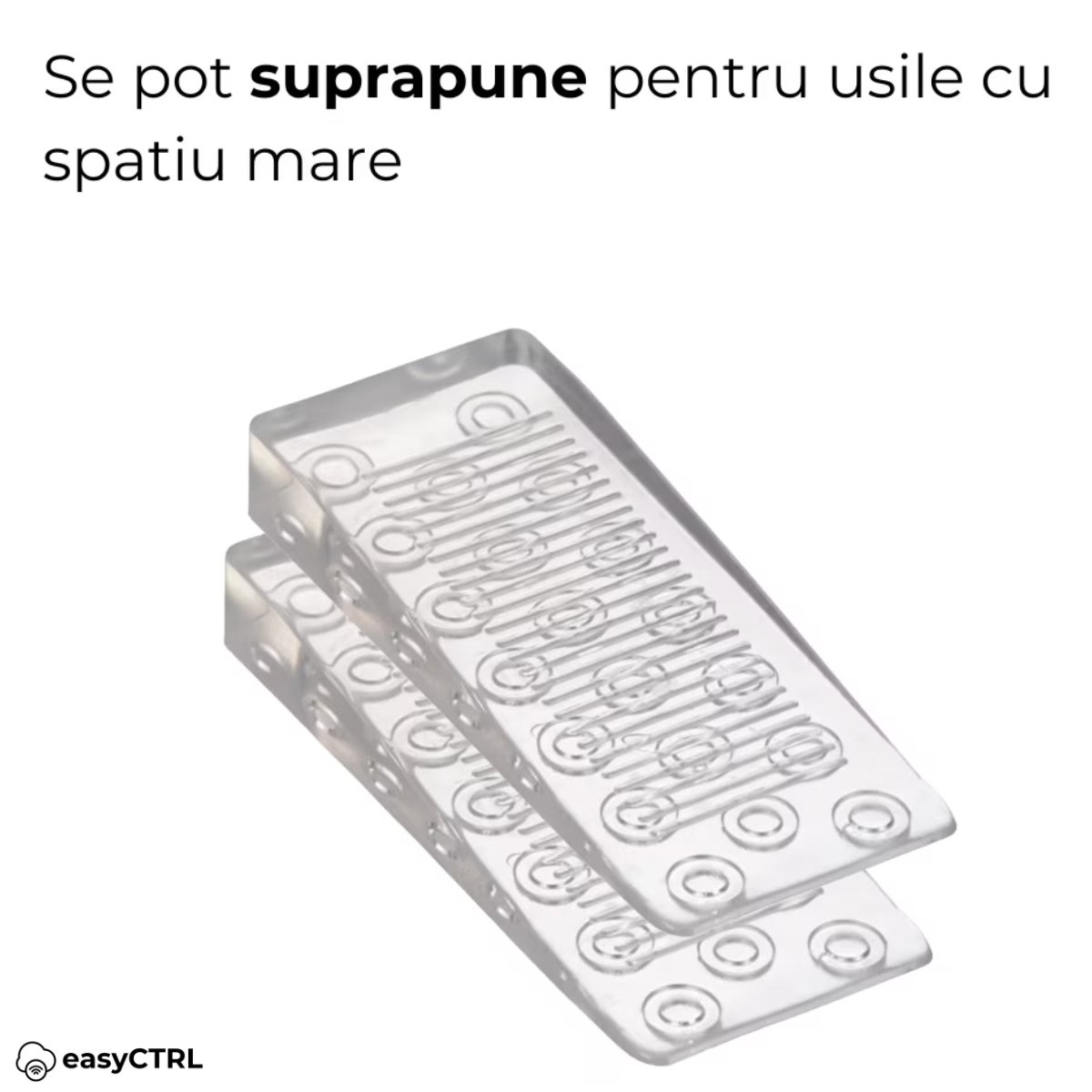 Set 6 x opritor usa din silicon, transparent, 9.5 x 1.5 x 4 cm