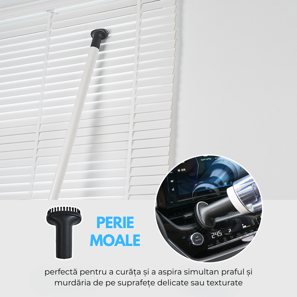 Aspirator fara fir 2-in-1, Vertical si de Mana, Acumulator 2000mAh, pentru Casa, Masina, Birou, 120W, Filtru HEPA, Accesorii Multifunctionale