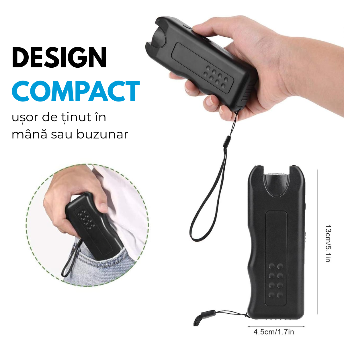 Aparat cu Ultrasunete impotriva cainilor agresivi, 3-in-1, Dresaj Anti-Latrat, Alungare Maidanezi, Lanterna LED, Raza Actiune 30m, Baterie inclusa