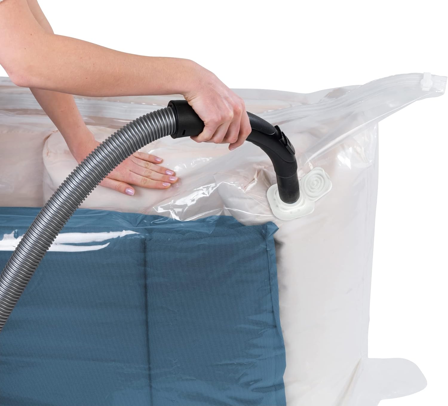 Sac de vidat haine, perne, pilote, obiecte mari si voluminioase, Supapa Tripla, Reutilizabil, 90x180x50 cm