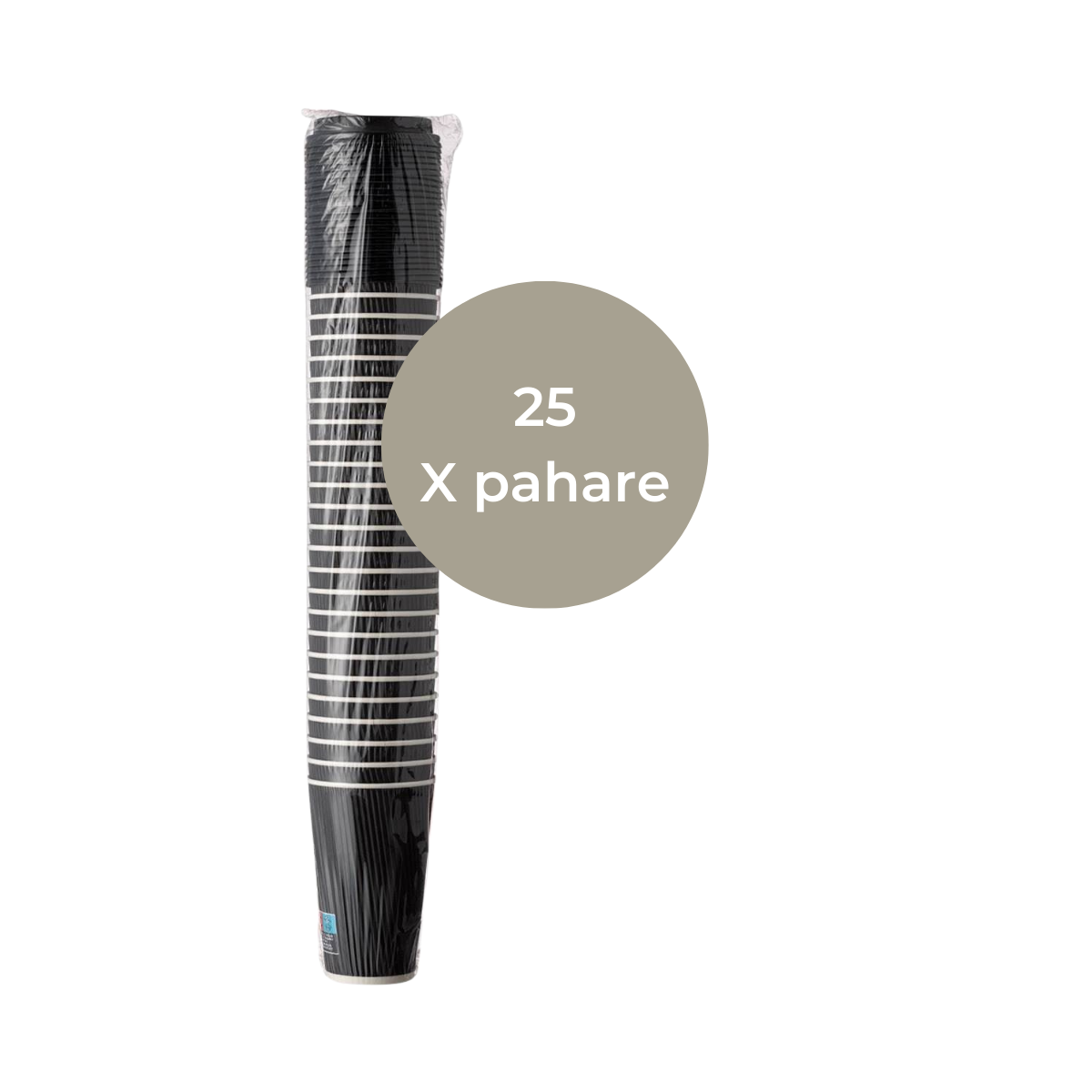 Set 25 pahare din carton cu capac, Carton Ripple intarit, 480ml, Reutilizabile, Pentru cafea, ceai, sucuri, Foarte rezistente,13.5cm x 9cm