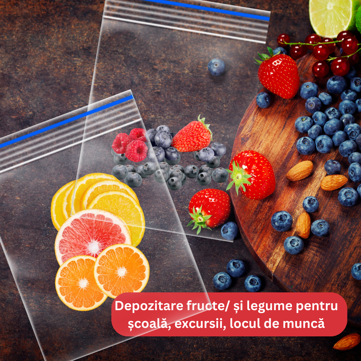 Set 60 pungi alimentare, Cu inchidere tip ziploc Fooodie Bag, Plastic Transparent, Pentru uz casnic, depozitare si organizare