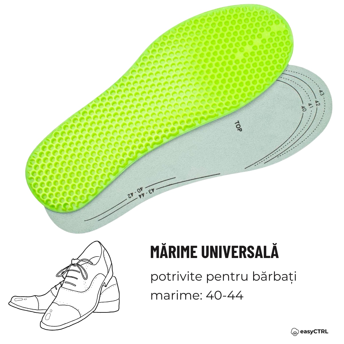 Set 4 Branturi ortopedice din gel, marime ajustabila 40-44, pentru barbati, uz zilnic