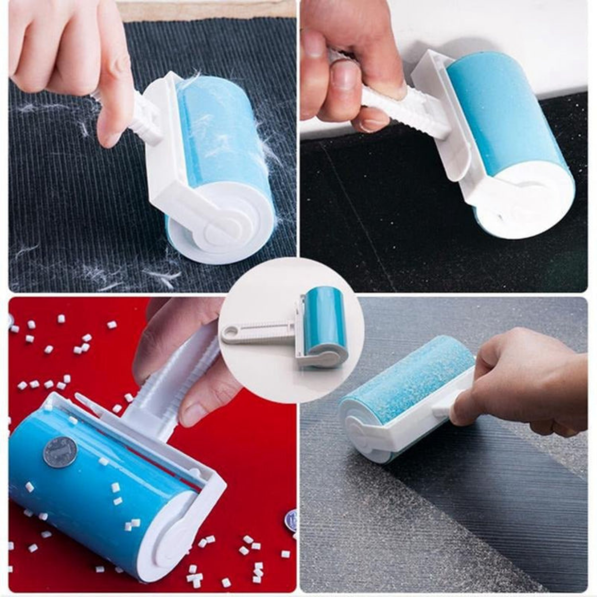 Rola Reutilizabila pentru Scame si Par, Din Silicon Lavabila, 18x12x8cm, Albastru
