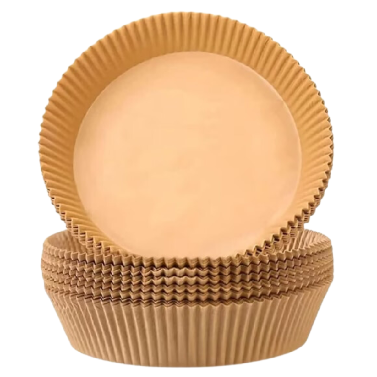 Set 50 Hartii de Copt, pentru Airfryer, Antiaderent, Rezistent la Caldura, Unica Folosinta, Model Rotund, 20 x 4,5, Maro