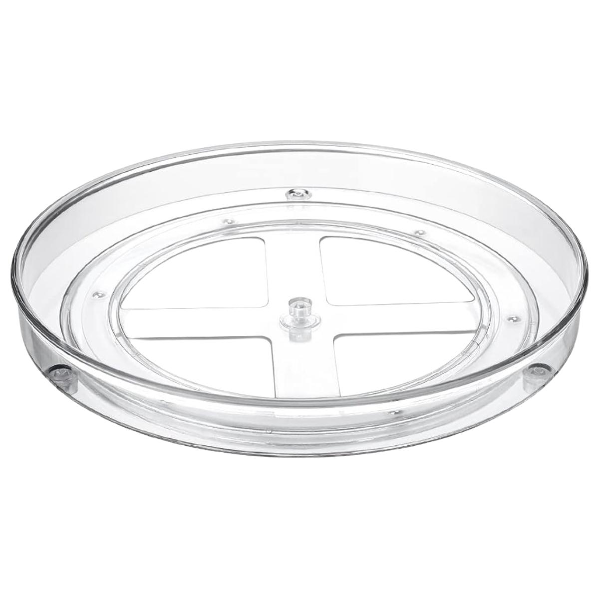 Tava rotativa 360°, Transparenta, Pentru dulap, frigider, blat de bucatarie, baie, Din plastic intarit, 23.5cm
