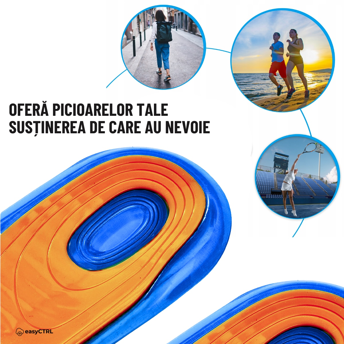 Set 2 Branturi ortopedice din gel, sport sau uz zilnic, marime ajustabila 40-46.5