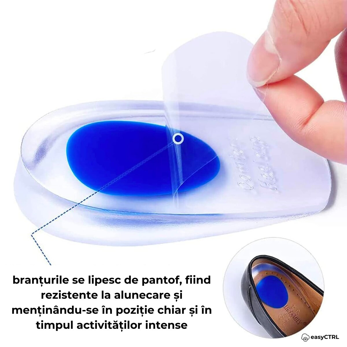 Set 2 Branturi ortopedice din gel pentru calcai, marime 37-50, sport sau uz zilnic, pentru barbati
