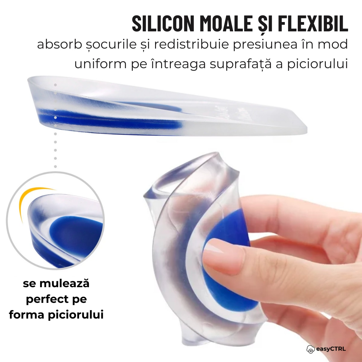 Set 2 Branturi ortopedice din gel pentru calcai, marime 37-50, sport sau uz zilnic, pentru barbati