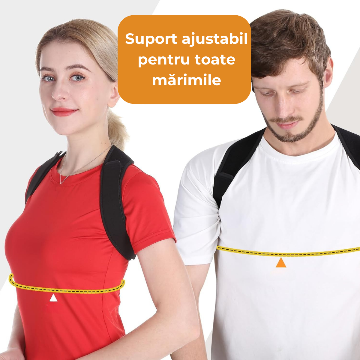 Corector de postura ajustabil, Pentru indreptare spate, coloana si umeri, Negru, Marime reglabila