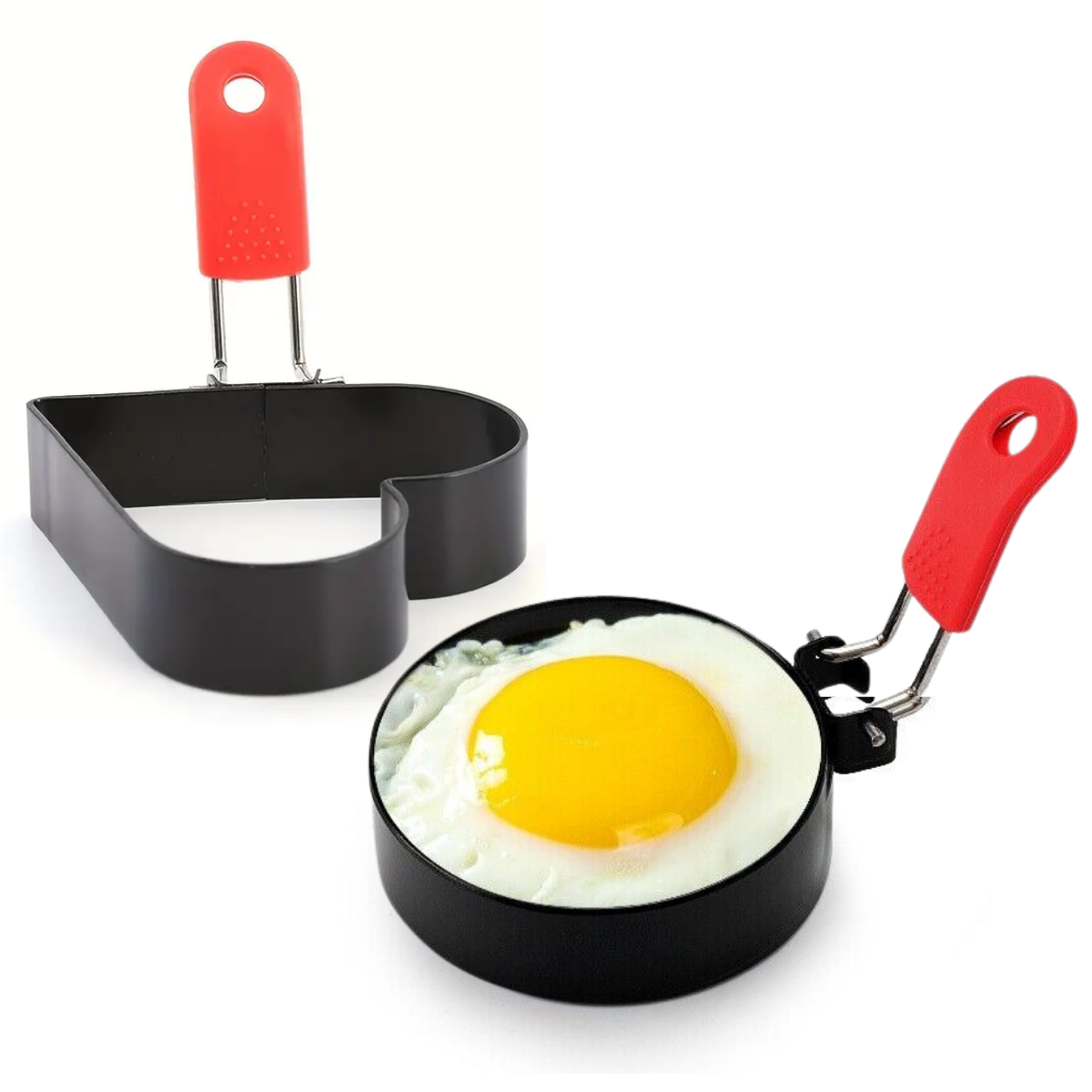 Set 2 Forme Metalice pentru Oua Ochiuri si Clatite, Inima si Cerc