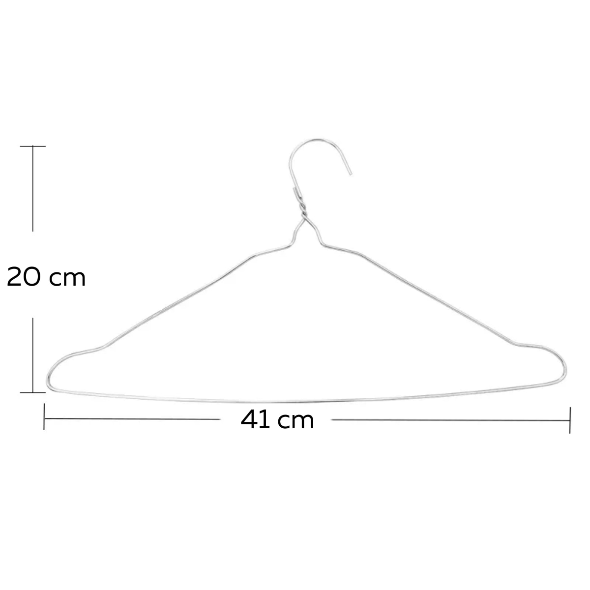 Set 50 umerase metalice pentru haine, 41 x 20 cm