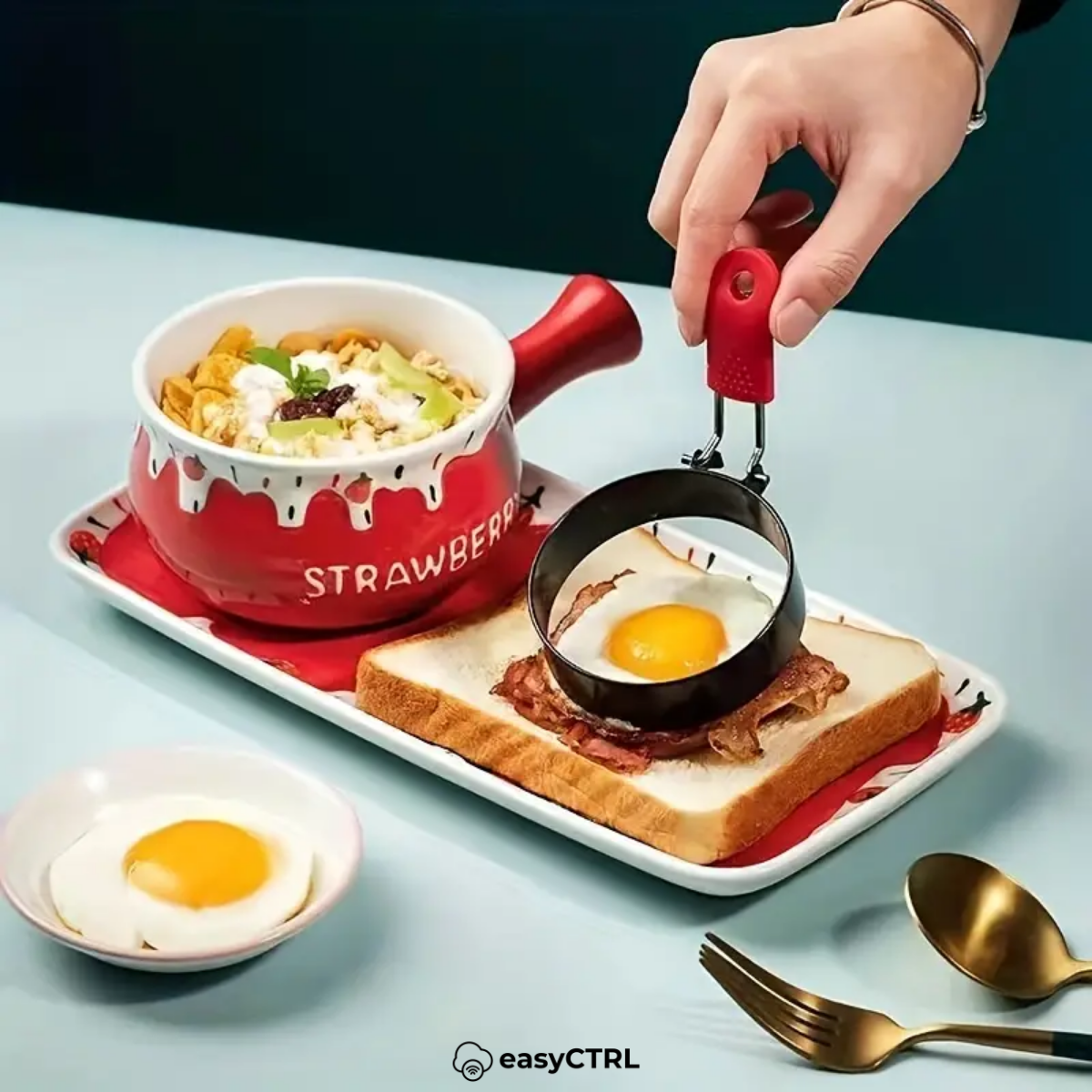 Set 2 Forme Metalice pentru Oua Ochiuri si Clatite, Inima si Cerc