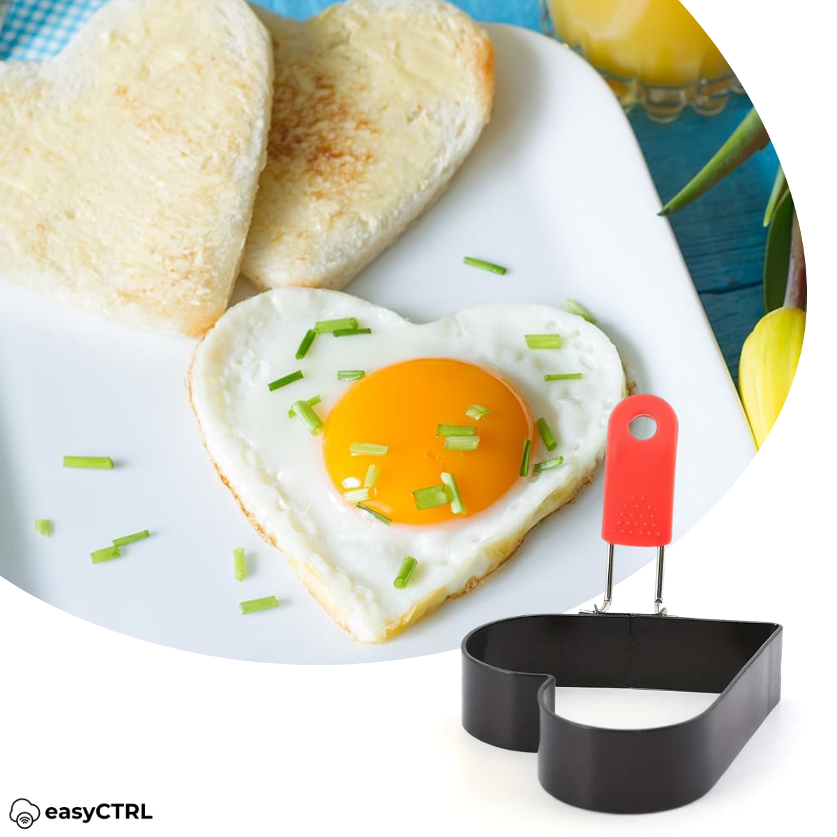Set 2 Forme Metalice pentru Oua Ochiuri si Clatite, Inima si Cerc