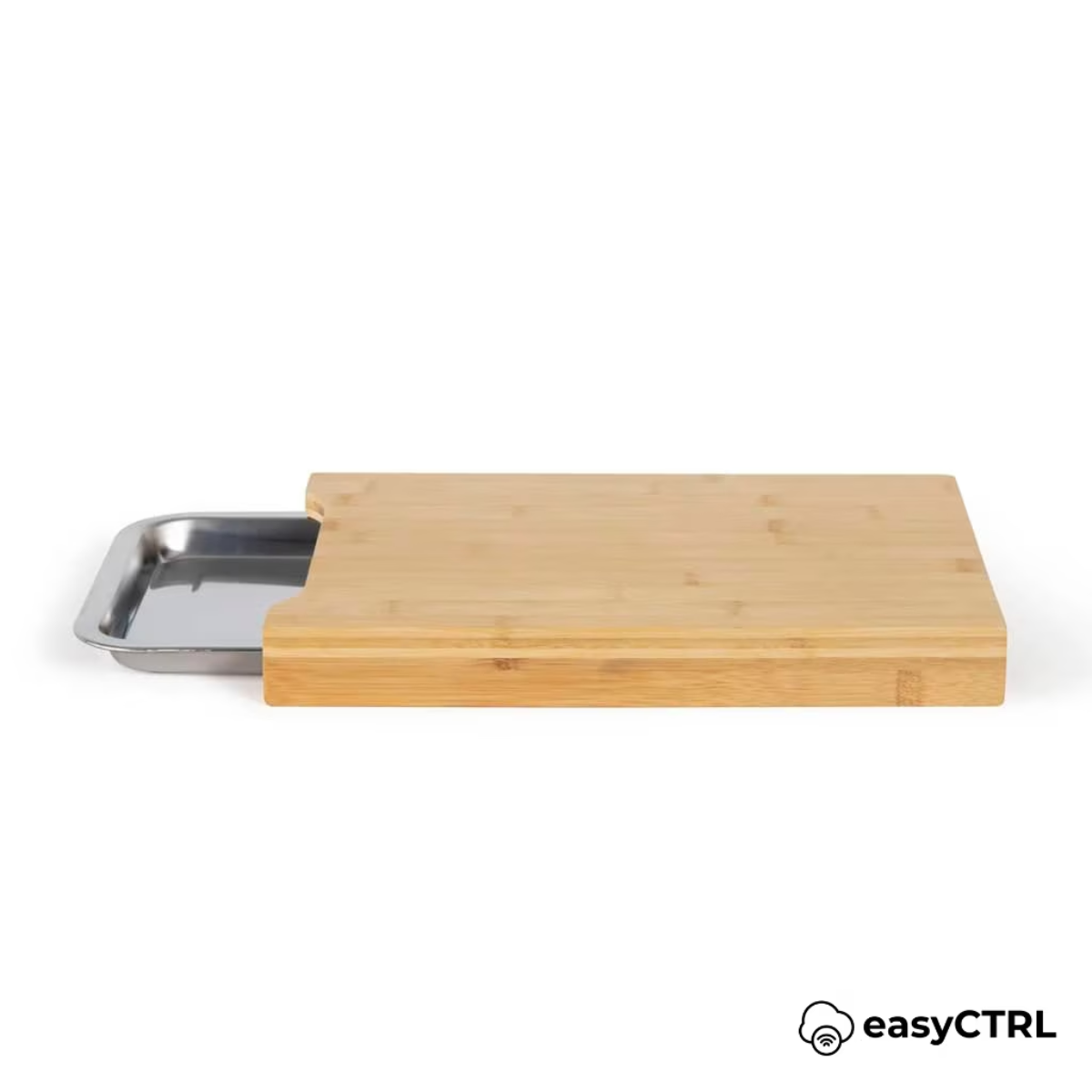 Tocator din Bambus, cu Tava de Inox Incorporata, 35 x 25 cm