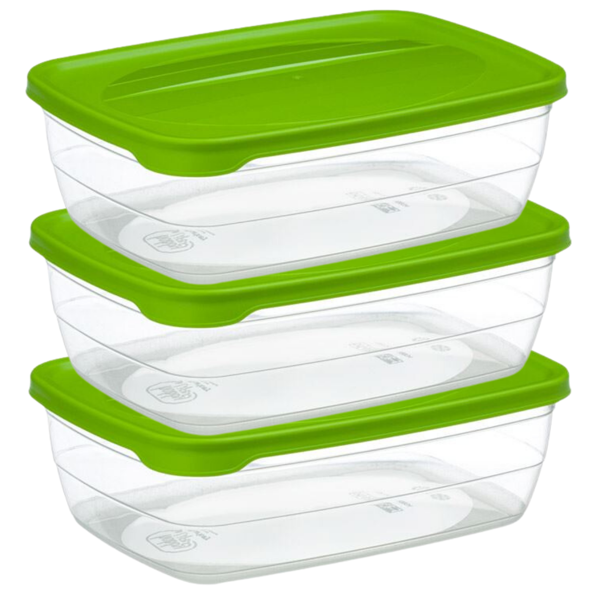 Set 3 caserole alimentare cu capac, fara BPA, 2000ml
