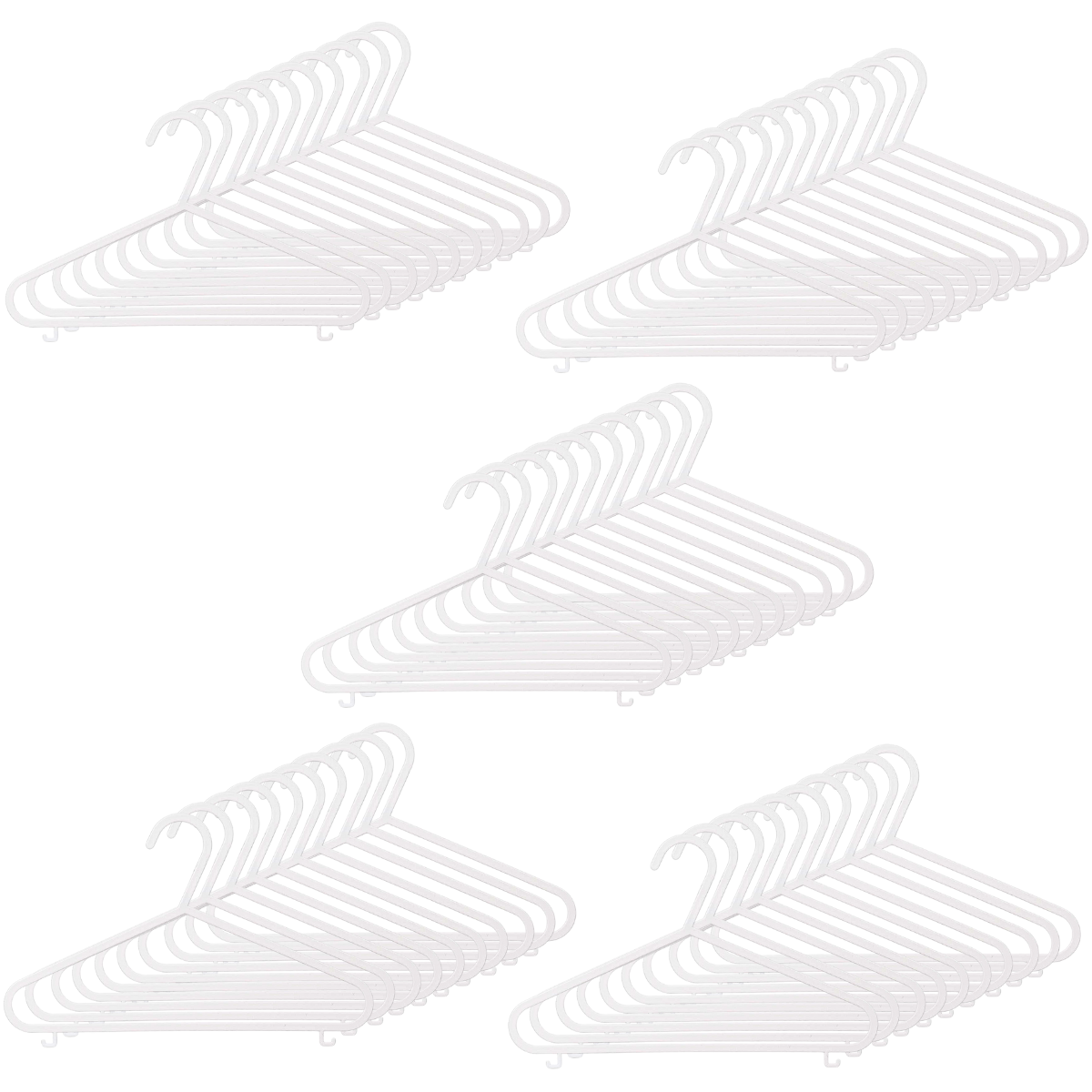 Set 50 Umerase din Plastic pentru haine copii, Alb, 28.5 x 18 cm, easyCTRL®