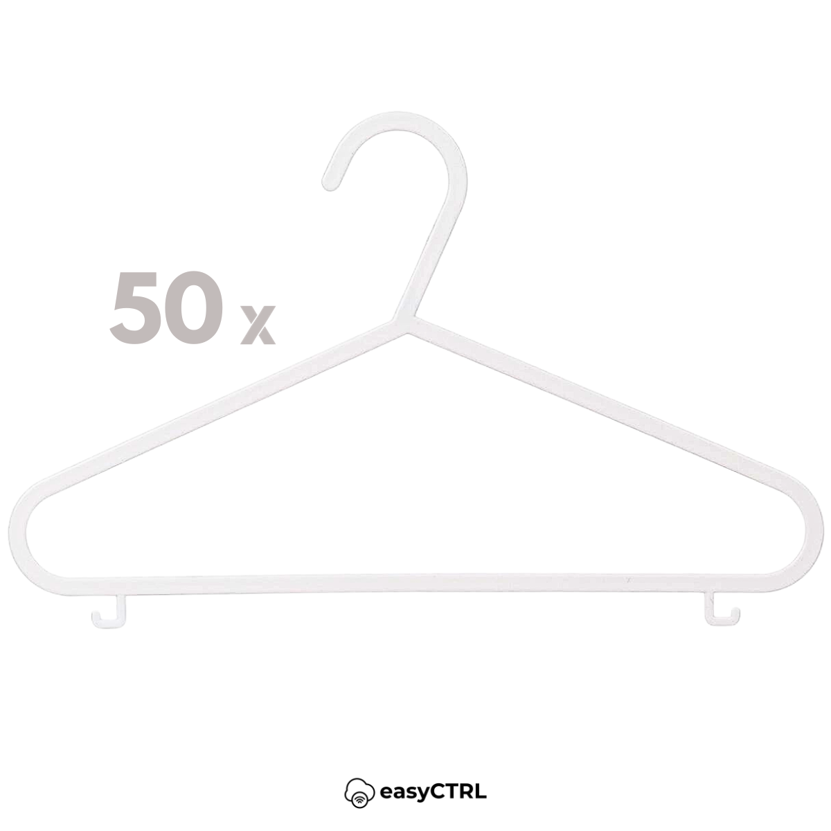 Set 50 Umerase din Plastic pentru haine copii, Alb, 28.5 x 18 cm, easyCTRL®